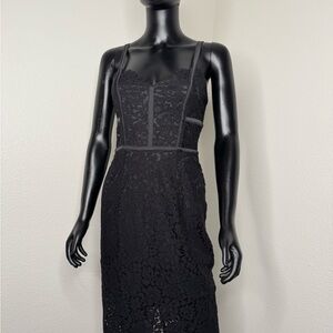 Express Black Lace Midi Dress